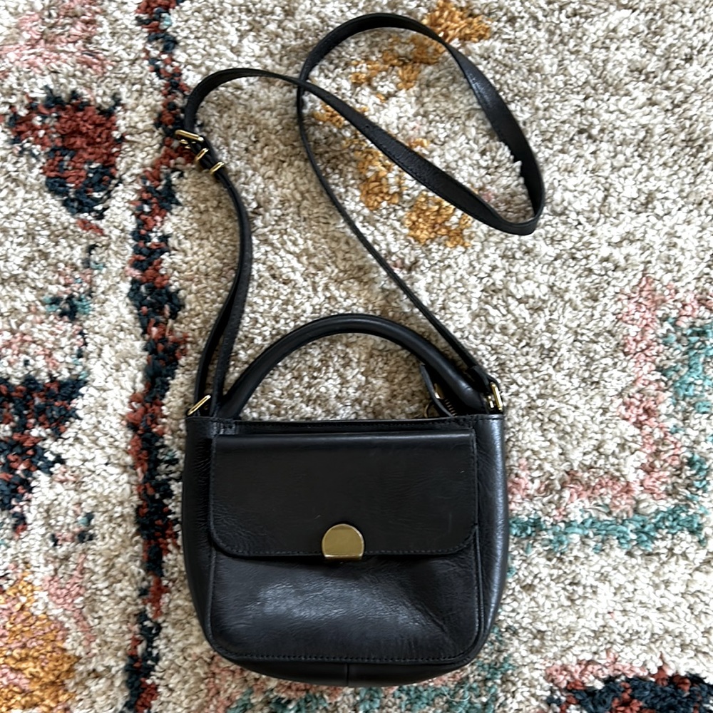 Madewell black leather crossbody